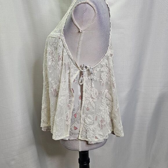 Free People Miss Mackenzie Side Tie Lace  Tank Top Size Medium - Picture 8 of 13